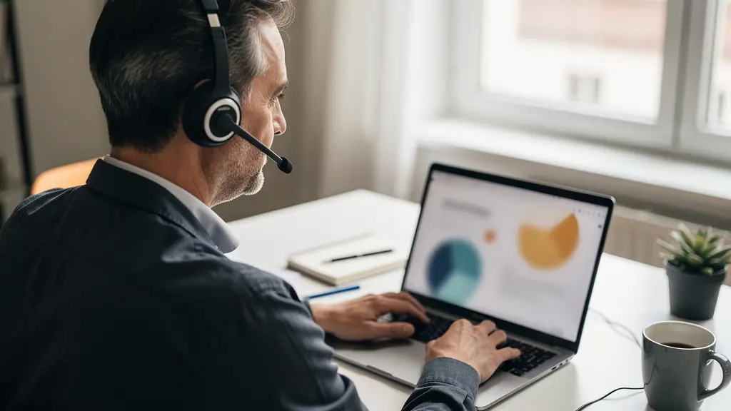 Employé travaillant sur ordinateur portable en télétravail temporaire pendant le déménagement d'entreprise